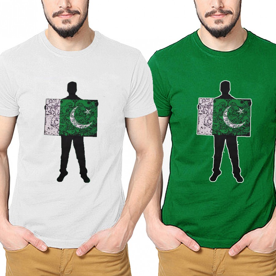 Pack of 2: New 14 August Independence Day T- Shirt Deal - Design 9